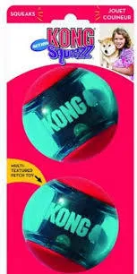KONG Squeezz Action Ball Large Rot 2er-Set Hundespielzeug