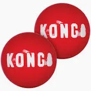 Kong Sign ature balls L, 2pcs, 8,3x8,3x8,3cm rot