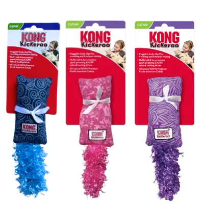 KONG Cat Kitten Kickeroo, assortiert, mit Catnip, 13x5x3cm