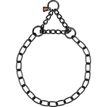 Long Link Halskette mit Durchzugskette – 3,0 mm × 45 cm – Sprenger - Schwarzes Kettenhalsband für Hunde