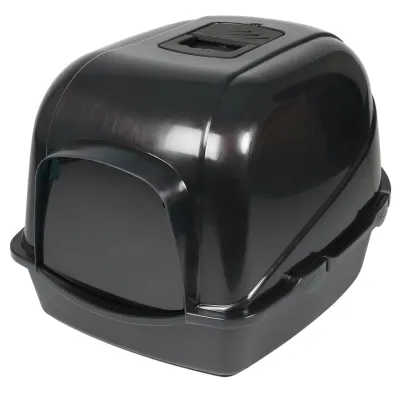 Laroy EBI Cat HOUSE ECLIPSE 70 -GT- 56x70cm-H46cm, Semi Transparent, Black-Black