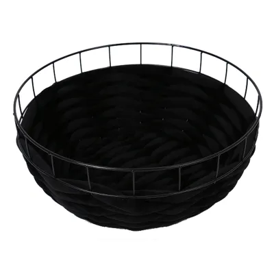 Laroy EBI D&D Home FERRY FLEECE TUBE BASKET S black 45x45x20cm