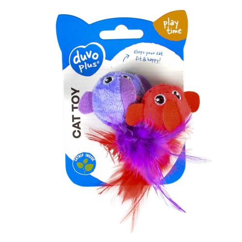 Laroy EBI DuvoPlus Sortiment Vögel m.Federn 2st 13x10x3,5cm rot, violett