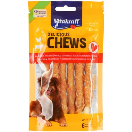 DELI CHEWS Kaurollen mit Huhn S – 120 g – Vitakraft - Kausnack für kleine Hunde