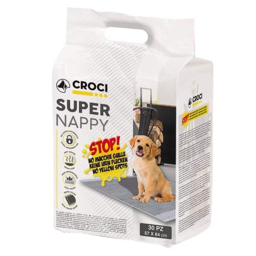 Super Nappy Aktivkohle Welpenunterlage 84 × 57 30St. – Croci