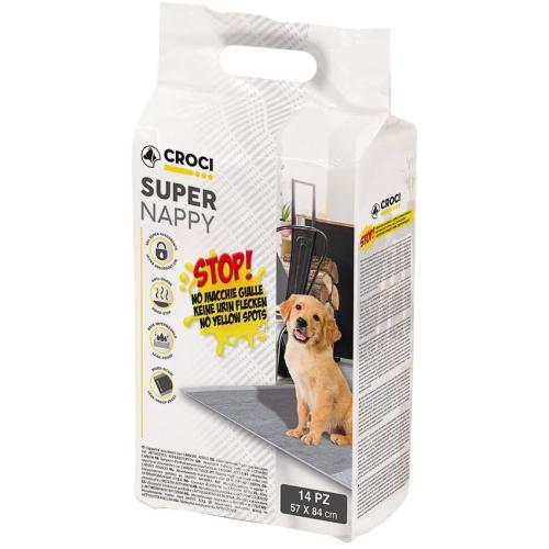 Super Nappy Aktivkohle Welpenunterlage 84 × 57 14St – Croci