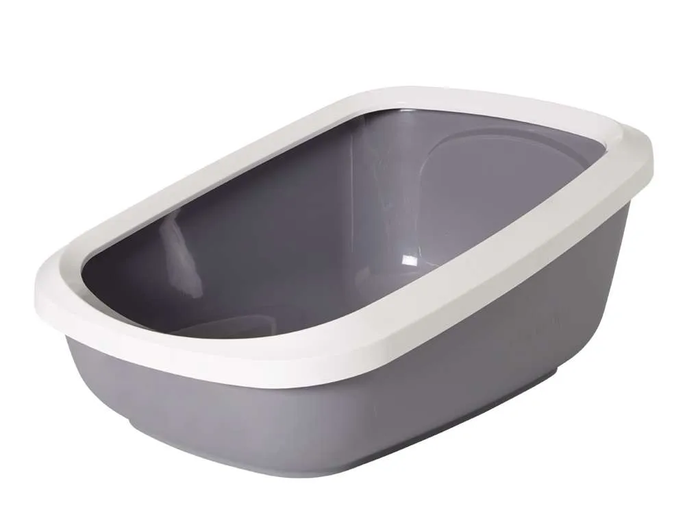 Nobby Katzentoilette m.Rand ASEO JUMBO, grau, weiss 67,5x48,5x28cm