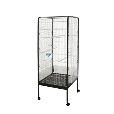 Vogelhaus DEBBIE 55x55x147cm schwarz-grau – Laroy EBI DuvoPlus