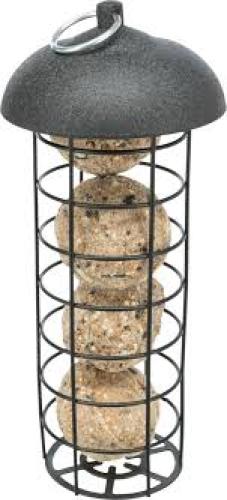Meisenknödelhalter/Dach, 4 Knödel, Metall/Kunstst., schwarz ø 10×21 cm