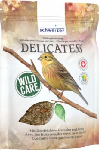 Wildvogelmischung DELICATESS – 600 g – Schweizer WildCare - energiereiches Ergänzungsfutter für Wildvögel