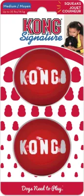 Kong Sign ature balls M, 2pcs, 6,4x6,4x6,4cm rot