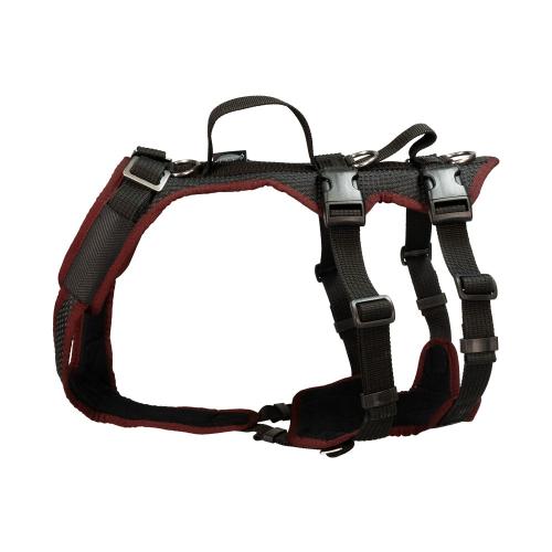 Hundegeschirr Vary Support XXS – 4Xs, Schwarz–Bordeaux – Grossenbacher