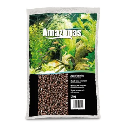 Aquariumkies farbig braun 2–3 mm, 5 kg – Amazonas