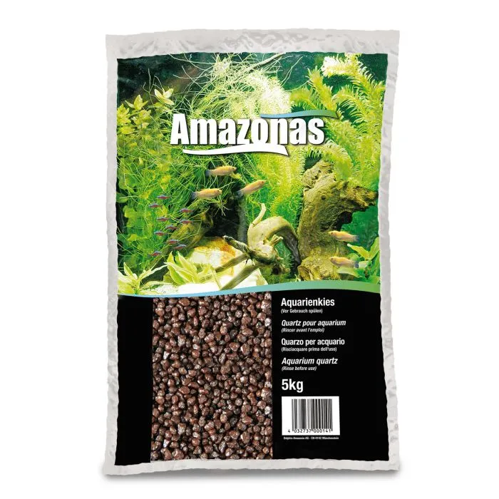 Aquariumkies farbig braun 2–3 mm, 5 kg – Amazonas