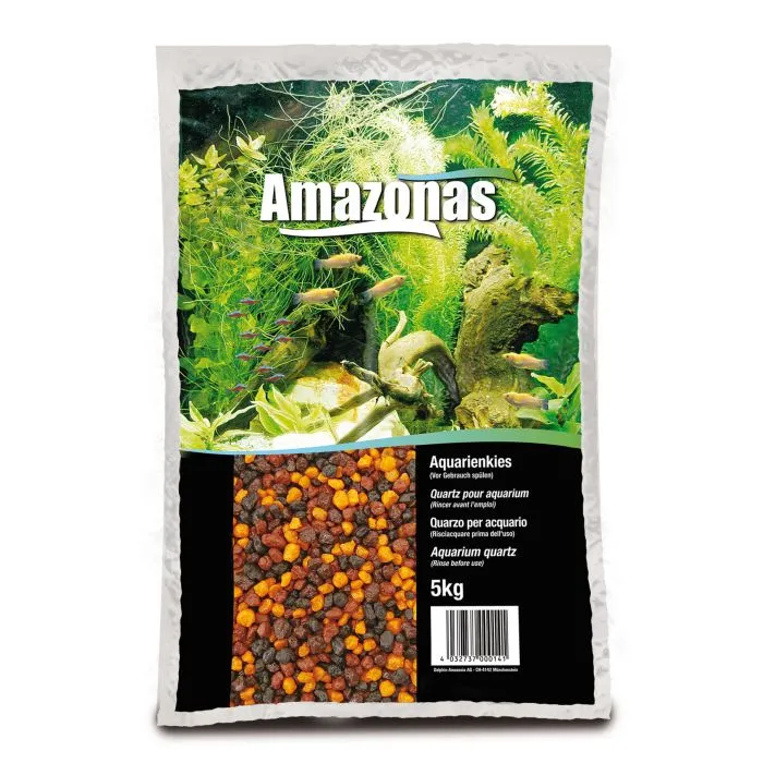 Aquarienkies orange-braun-schwarz 2–3 mm, 5 kg – Amazonas