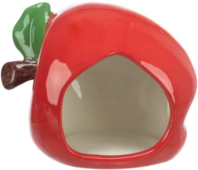 Keramikhaus Apfel für Hamster und Mäuse, rot, 13 × 10 × 10 cm – Trixie