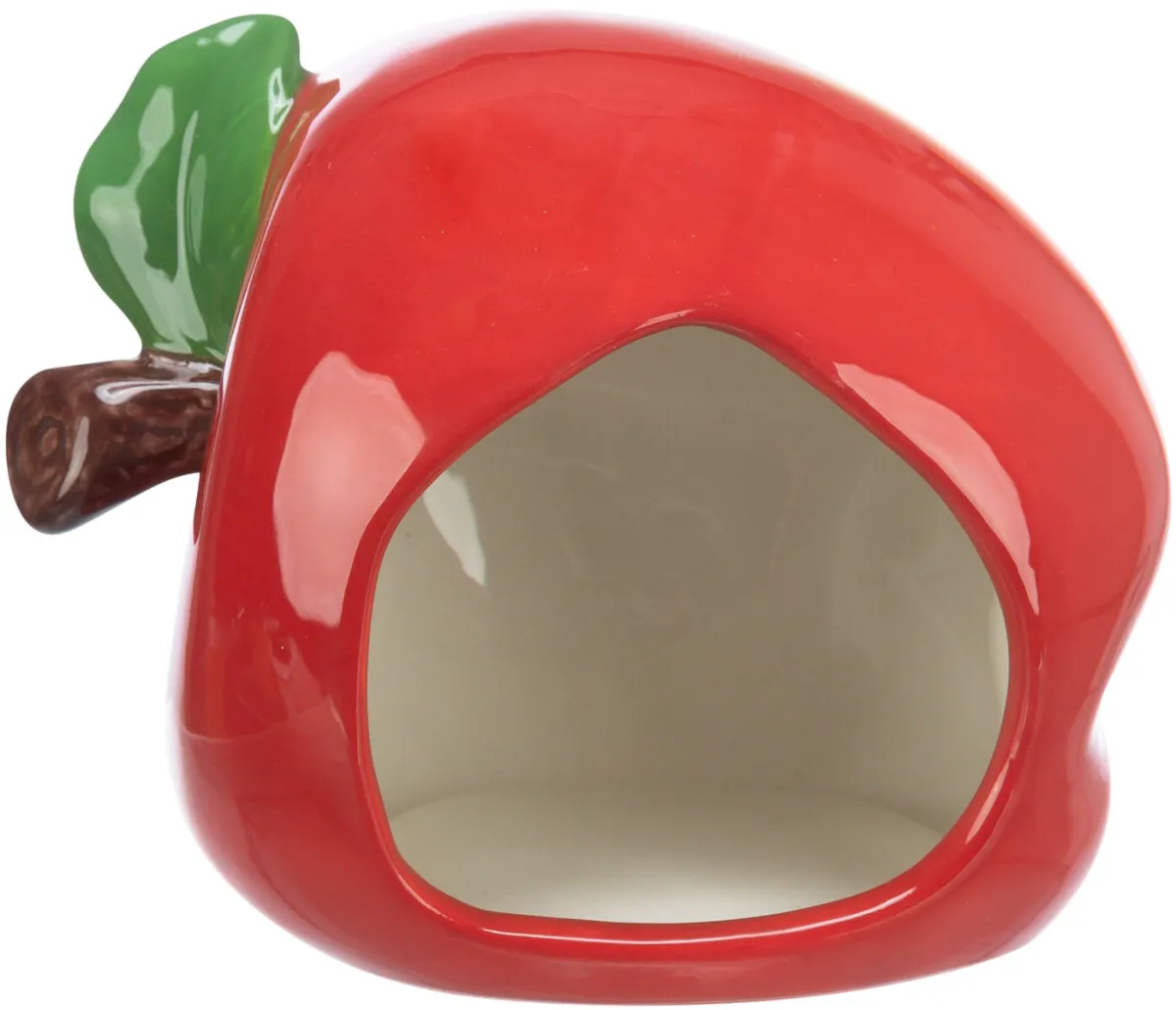Keramikhaus Apfel für Hamster und Mäuse, rot, 13 × 10 × 10 cm – Trixie
