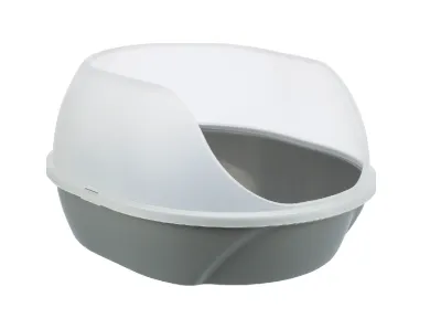 Katzentoilette Simao, hoher Rand, 48×30×58cm, grau