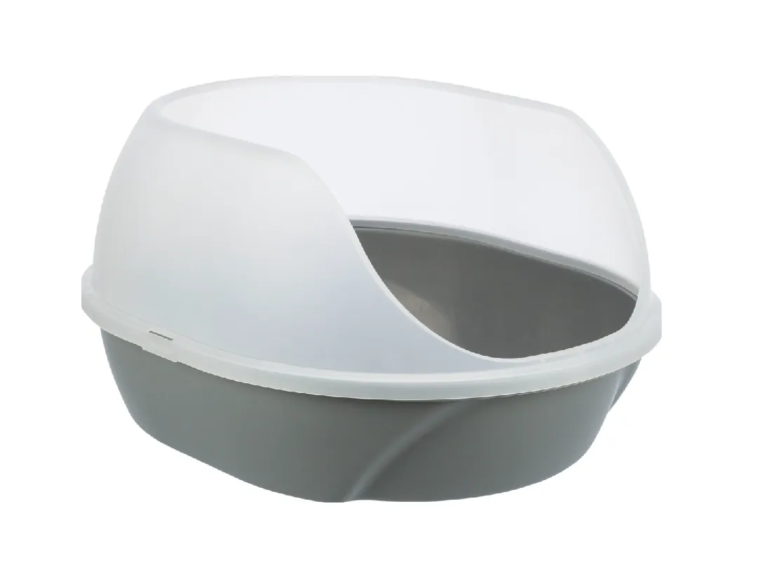Katzentoilette Simao, hoher Rand, 48×30×58cm, grau