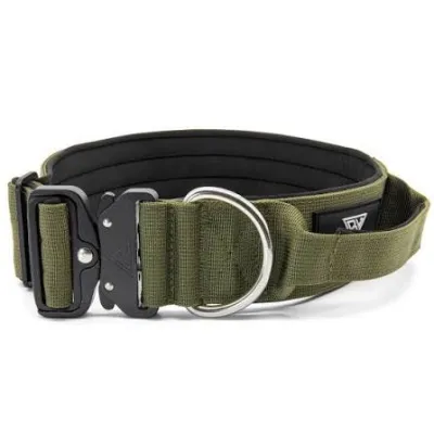 Taktisches Hundehalsband mit Griff Navy Green 5 cm M (43–58 cm) – Bullsland