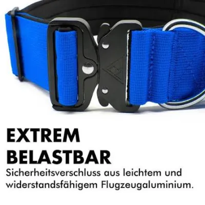 Taktisches Hundehalsband mit Griff Blau 4 cm L (48–66 cm) – Bullsland