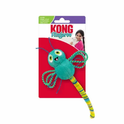 KONG Flingaroo Dragonfly – Katzenspielzeug Libelle mit Katzenminze, 16,5 cm, assortiert