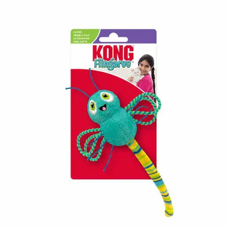 KONG Flingaroo Dragonfly – Katzenspielzeug Libelle mit Katzenminze, 16,5 cm, assortiert