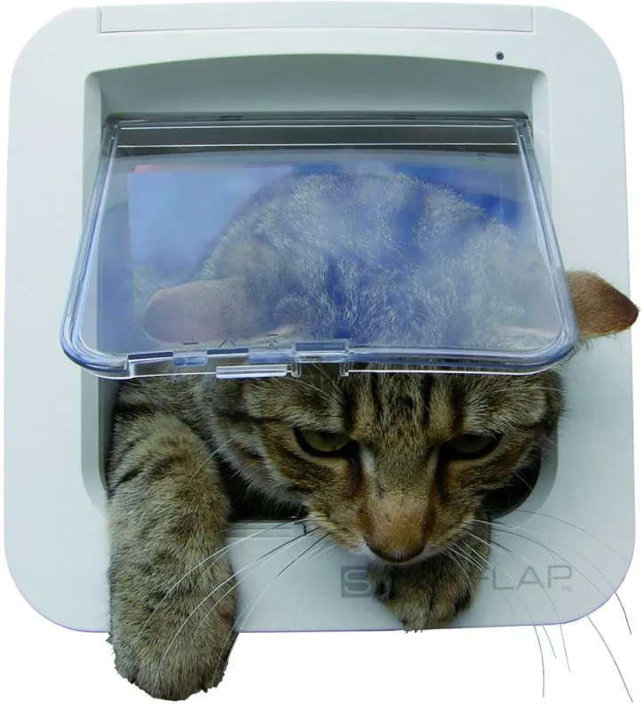 Mikrochip-Katzenklappe mit 4-Wege-Verschluss weiss 21 × 21 cm – SureFlap