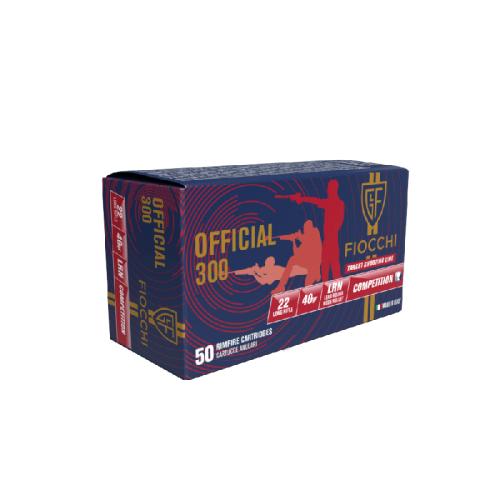 .22 LR OFFICIAL 300 LRN, 2.6g, 40grs, 50 pièces