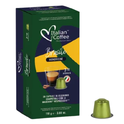 20 Alu-Kapseln Brasile Monorigine Italian Coffee