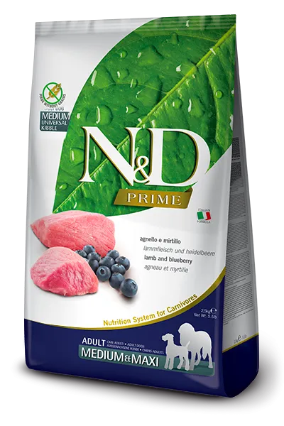 Farmina N&D Prime Dog Lamb & Blueberry Adult Medium Maxi 12kg