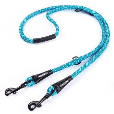 Freezack Rope Doppelführleine für Hunde in blau L