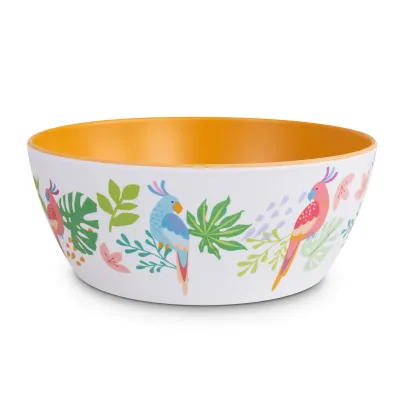 Freezack Decal Bowl Leaf Napf für Hunde in weiss/gelb S (700 ml)