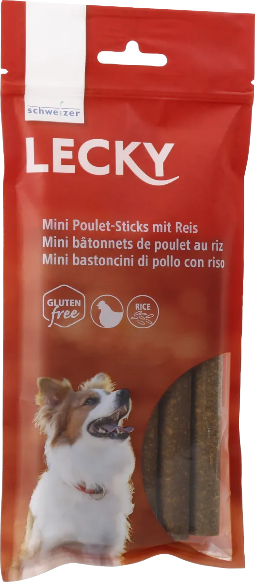 Mini Poulet-Sticks mit Reis.
