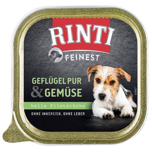 Rinti Feinest Geflügel & Gemüse Nassfutter für Hunde 150g