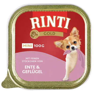 Rinti Gold Mini Ente & Geflügel Nassfutter für Hunde 100 g