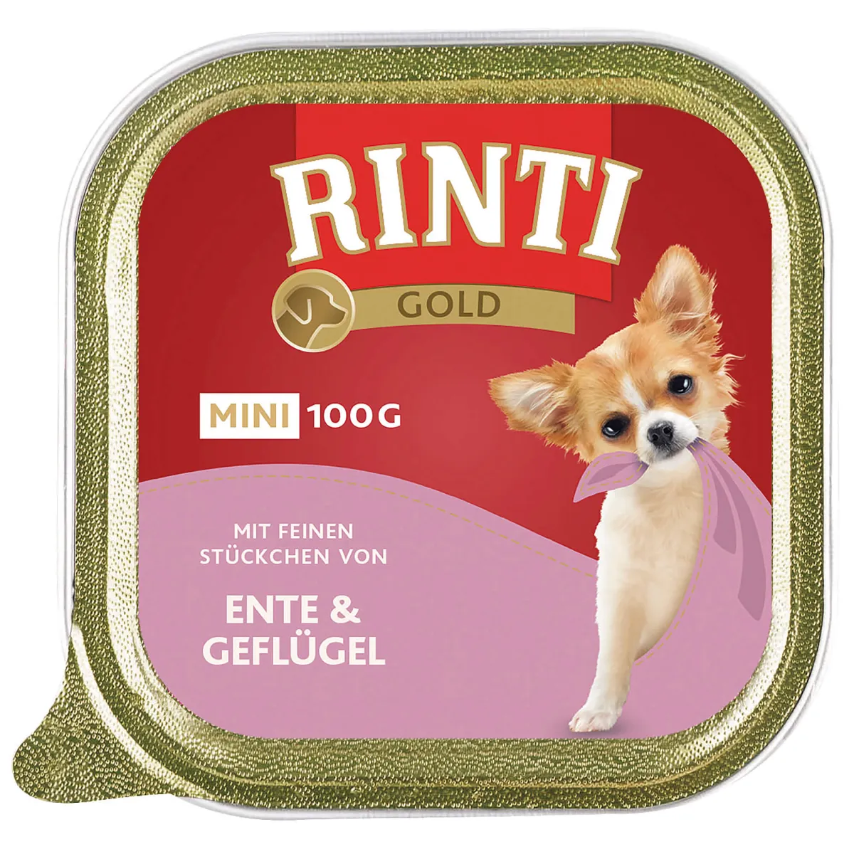 Rinti Gold Mini Ente & Geflügel Nassfutter für Hunde 100 g