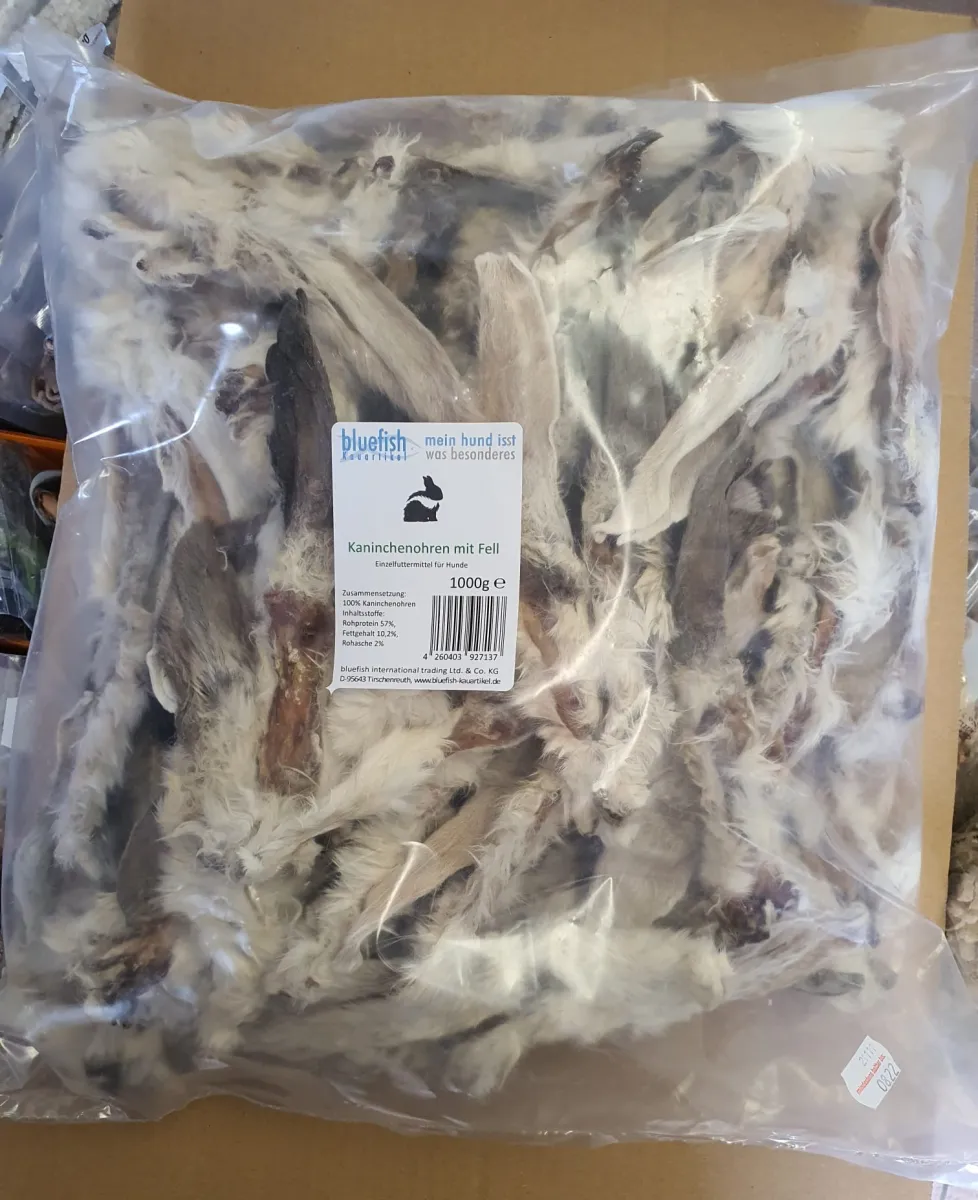 Bluefish - Kaninchenohren mit Fell - 100g