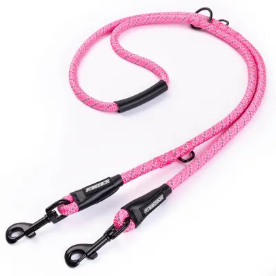 Freezack Rope Doppelführleine für Hunde in pink M