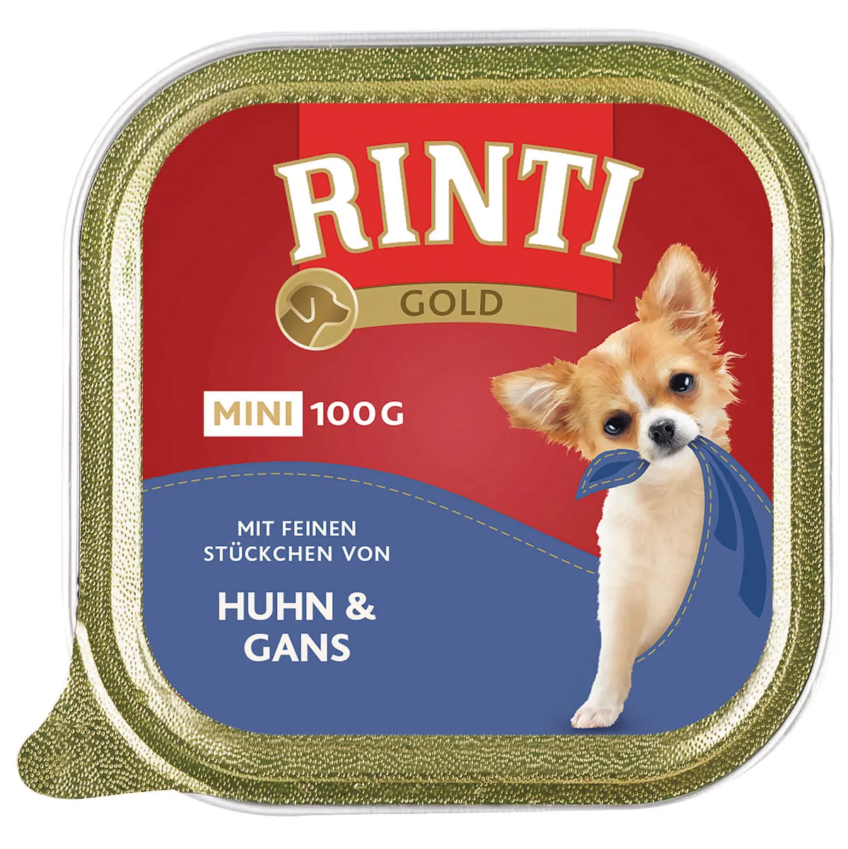 Rinti Gold Mini Huhn & Gans Nassfutter für Hunde 100g