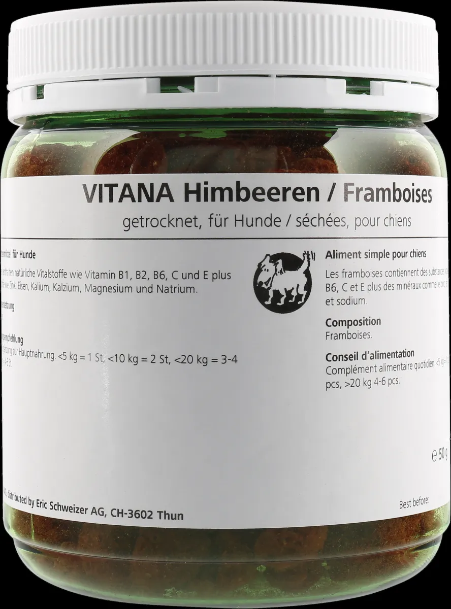 VITANA Himbeeren getrocknet 50 g Nahrungsergänzung für Hunde