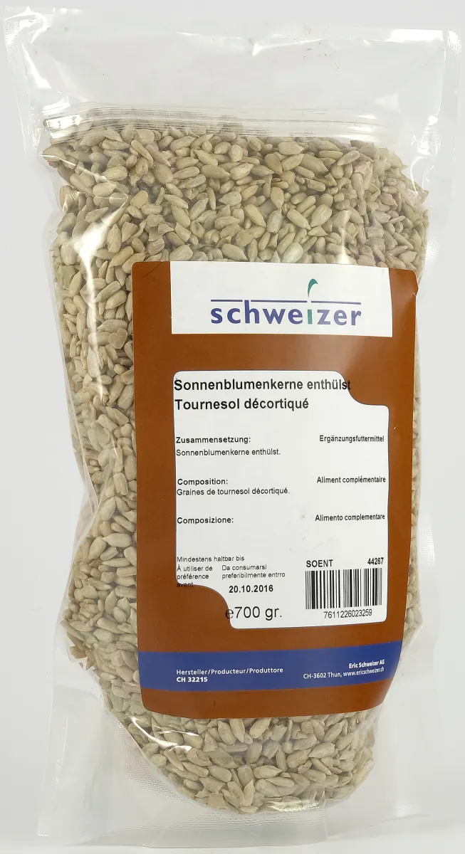 Sonnenblumenkerne geschält 700 g – Einzelfuttermittel für Vögel