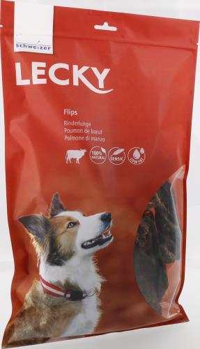 Lecky Flips Rinderlunge 300 g – Natürlicher Kausnack für Hunde