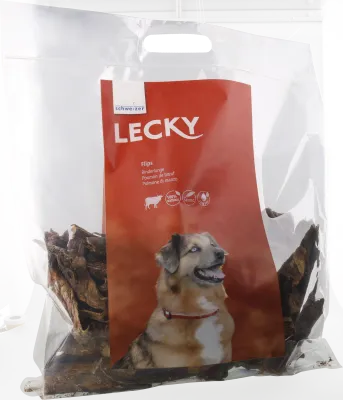 Lecky Flips Rinderlunge 800 g – Natürlicher Kausnack für Hunde