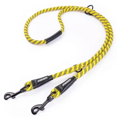 Freezack Rope Doppelführleine für Hunde in gelb M
