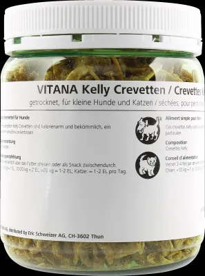 VITANA Kelly Crevetten, getrocknet, für kleine Hunde und Katzen, 100 G