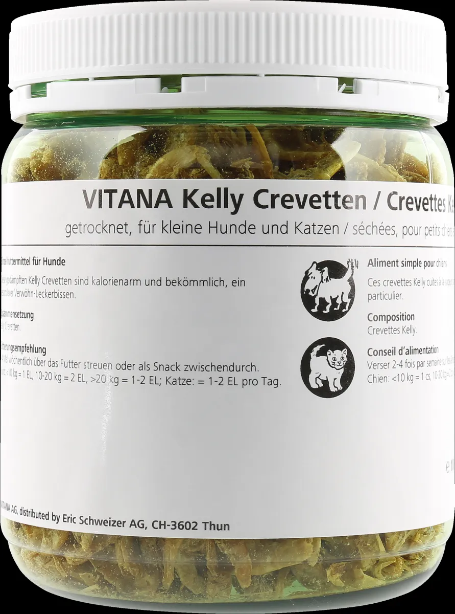 VITANA Kelly Crevetten, getrocknet, für kleine Hunde und Katzen, 100 G