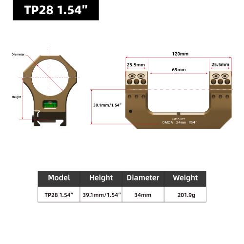 AIMPACT TP28 1.54", Sandy Gold