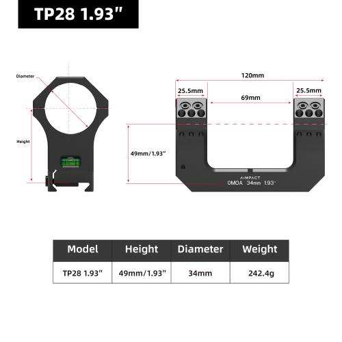 AIMPACT TP28 1.93", black