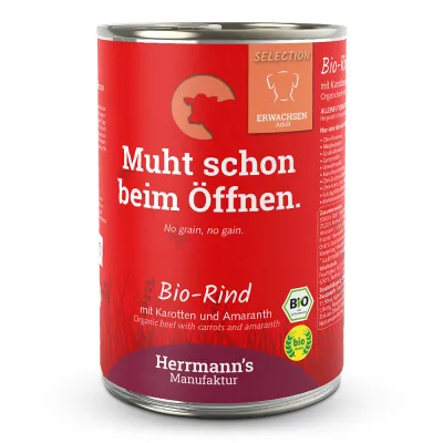 Herrmann’s Bio Rind mit Karotten und Amaranth 400g